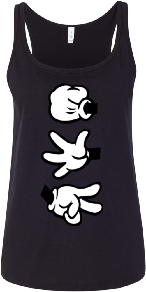 Rock Paper Scissors Cartoon Hands Men's Humor Funny - Mickey Mouse Hands Rock Paper Scissors (1024x1024), Png Download