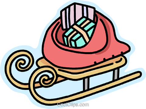 Santa's Sleigh Royalty Free Vector Clip Art Illustration (480x359), Png Download