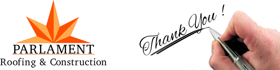 Parlament Roofing & Construction Would Like To Thank - Thank You, Being Written With Sticker (rectangle) (1100x250), Png Download