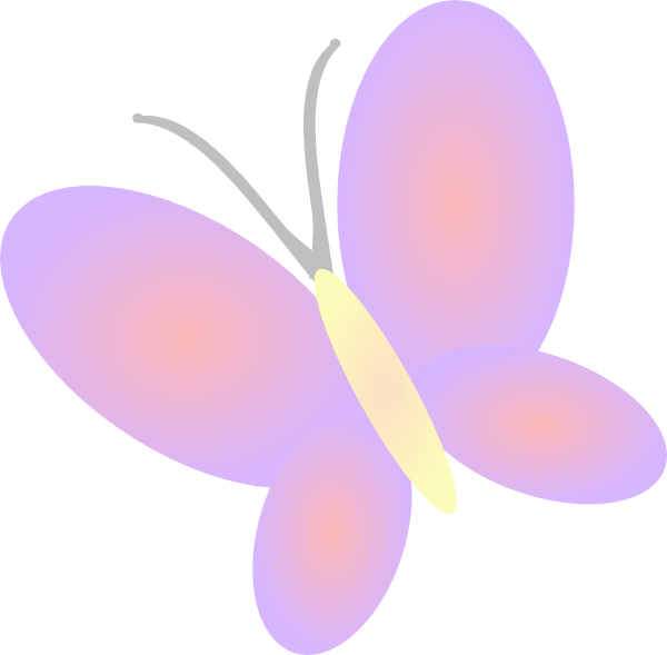 Lilac Butterfly Clip Art At Clker - Butterfly Spring Clip Art (600x589), Png Download