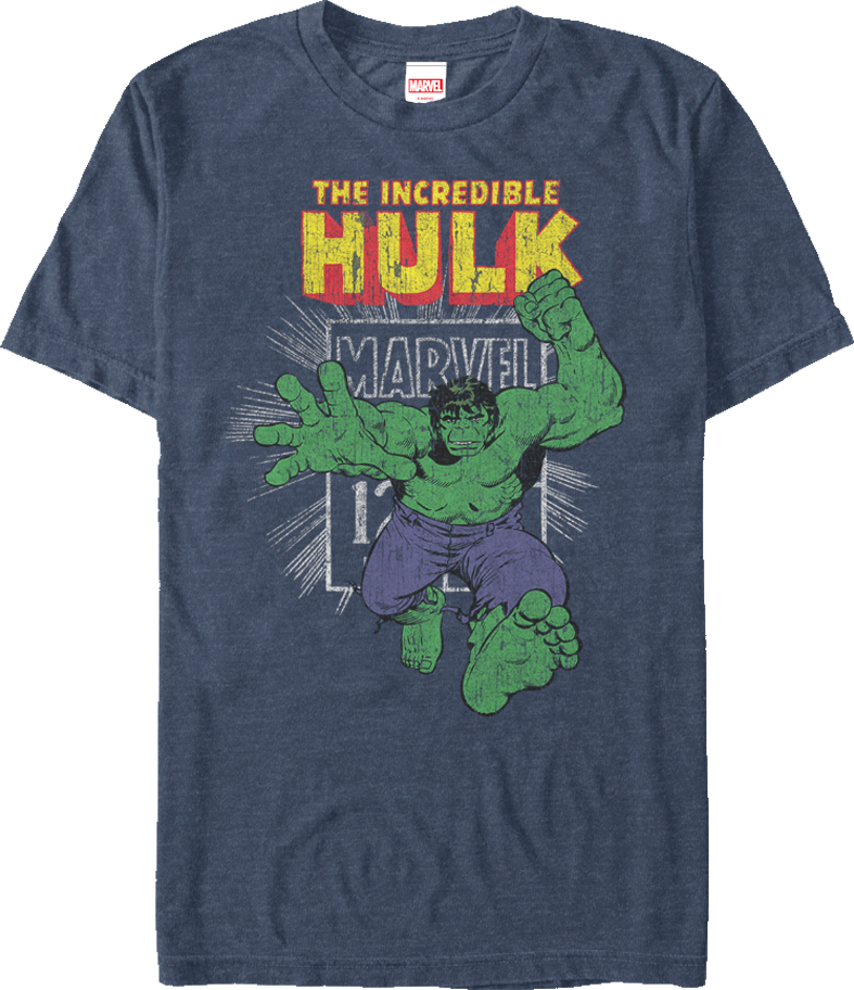 Marvel Stamp Incredible Hulk T-shirt - T-shirt-hulk-12-cent-pose (787x912), Png Download