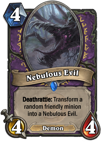 Nebulous Evil, Sticky Warlock Minion - Thanatos Hearthstone (400x543), Png Download