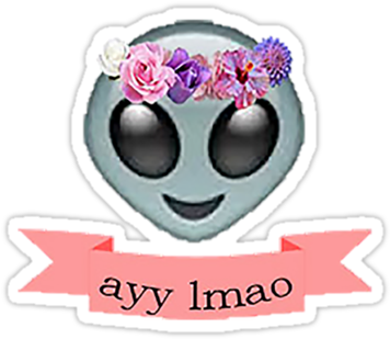 Download Alien Emoji With Flower Crown Monkey Emojis With Flower Emoji Full Size Png Image Pngkit