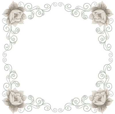 Minou Frame Vintage Flower Gray - Un Caldo Abbraccio Buongiorno (400x397), Png Download