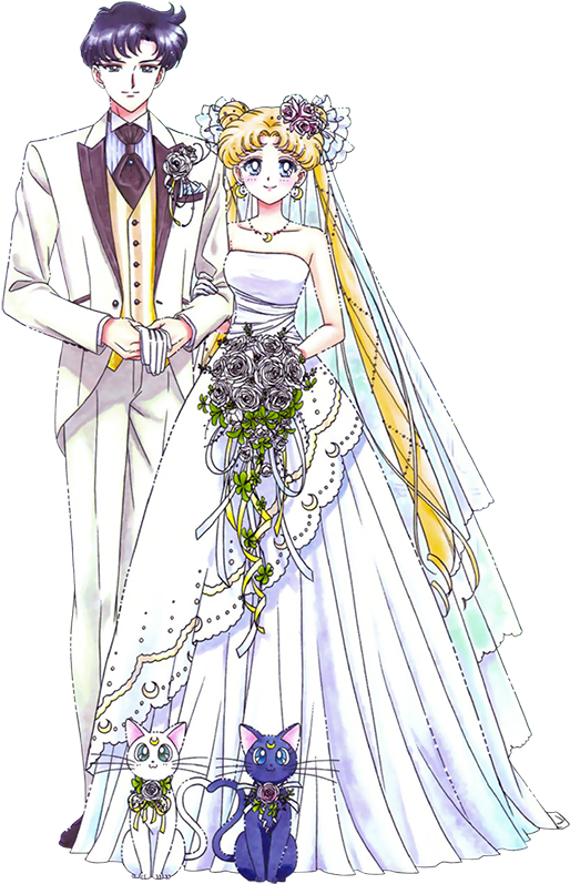 Usagi And Mamoru's Romantic Wedding Day - Usagi Wedding (540x800), Png Download