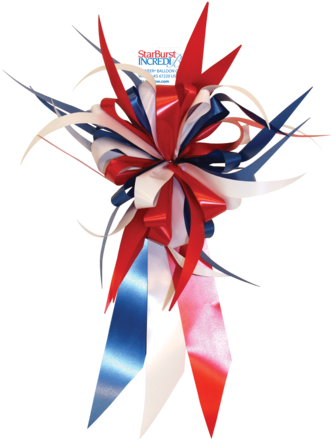 Lazo Starburst En Tricolor, Azul, Rojo Y Blanco - Globos Azul Blanco Y Rojo (352x480), Png Download