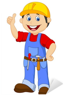 Cartoon Handyman With Tools Belt Thumb Up Sticker • - Handyman Cartoon (400x400), Png Download