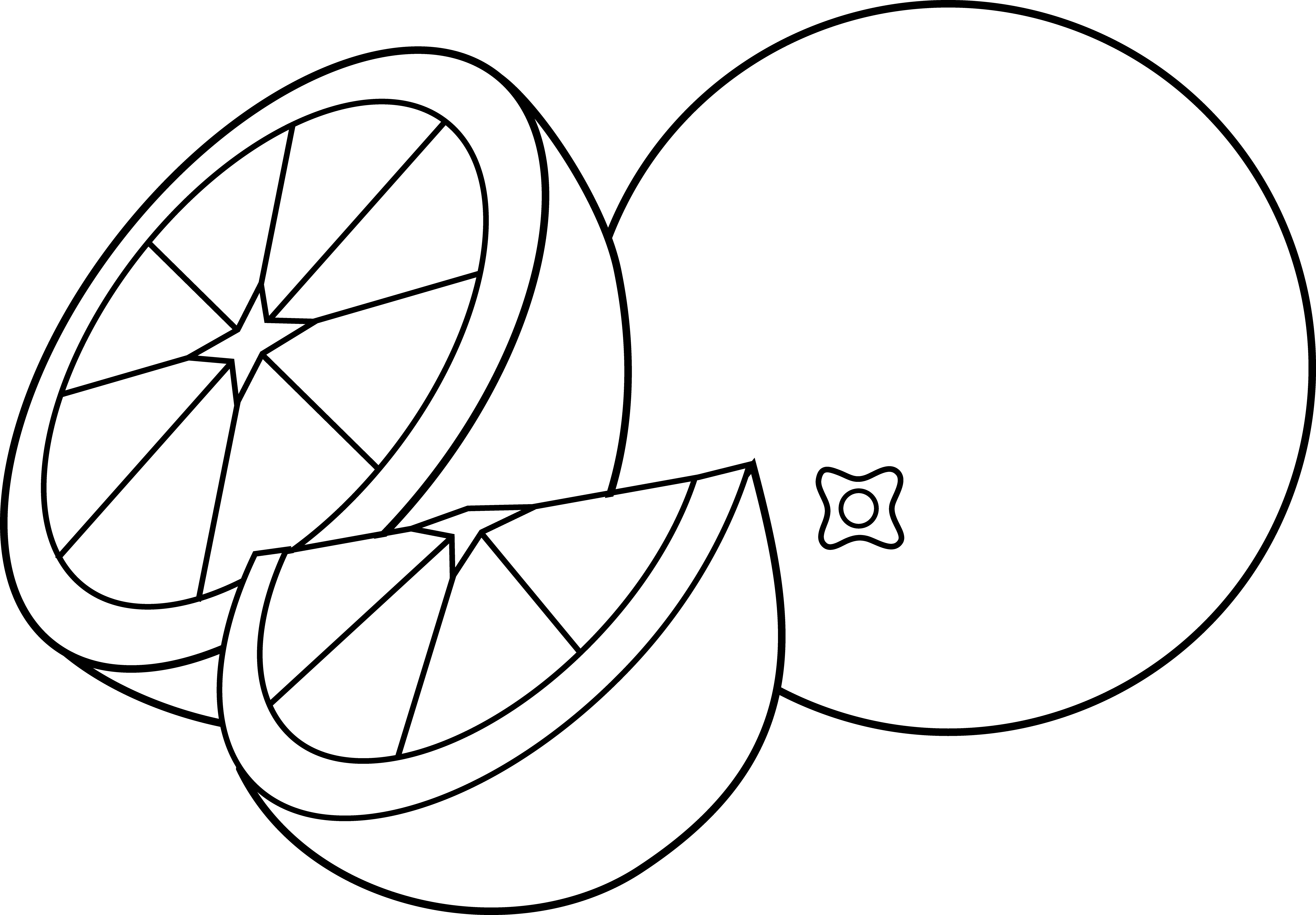 Lime Clipart Black And White - Orange Fruit Black And White (5841x4060), Png Download