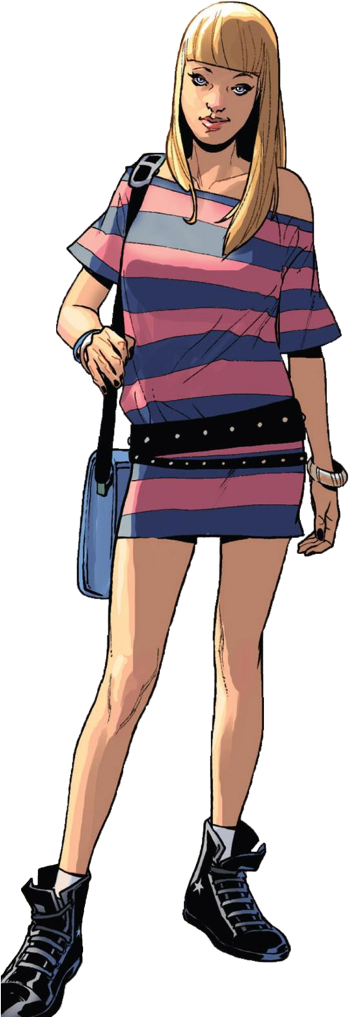 Gwen Stacy Variations Spider Man Wiki Peter Parker - Gwen Stacy Comic Png (500x1439), Png Download