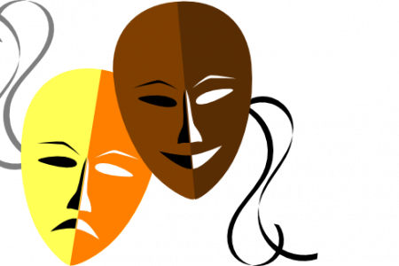 Masks Clipart Kid Drama - Mascaras De Teatro Png (450x300), Png Download