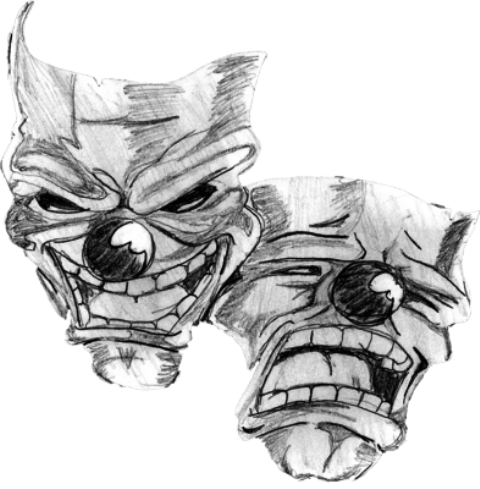 Unique Comedy Tragedy Masks Wallpaper Evil Laugh Now - Ria Agora Chore Depois (480x489), Png Download