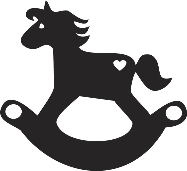 Horseshoe Clipart Silhouette - Rocking Horse Silhouette (800x800), Png Download