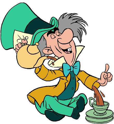 Mad Hatter Clip Art Mad Hatter Top Hat Clipart Free - Alice In Wonderland Mad Hatter Clipart (450x482), Png Download