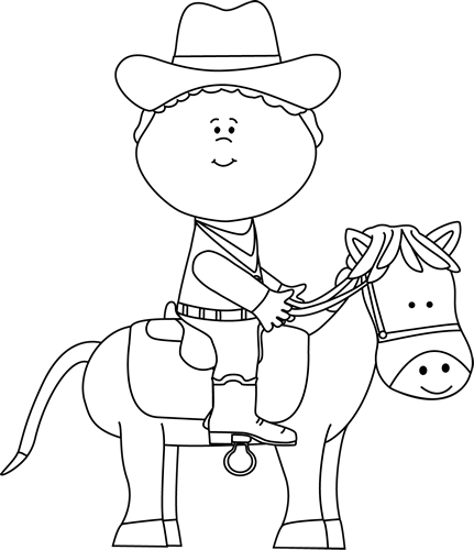 Horse Black And White Google Search The - Cowboy Clipart Black And White (431x500), Png Download