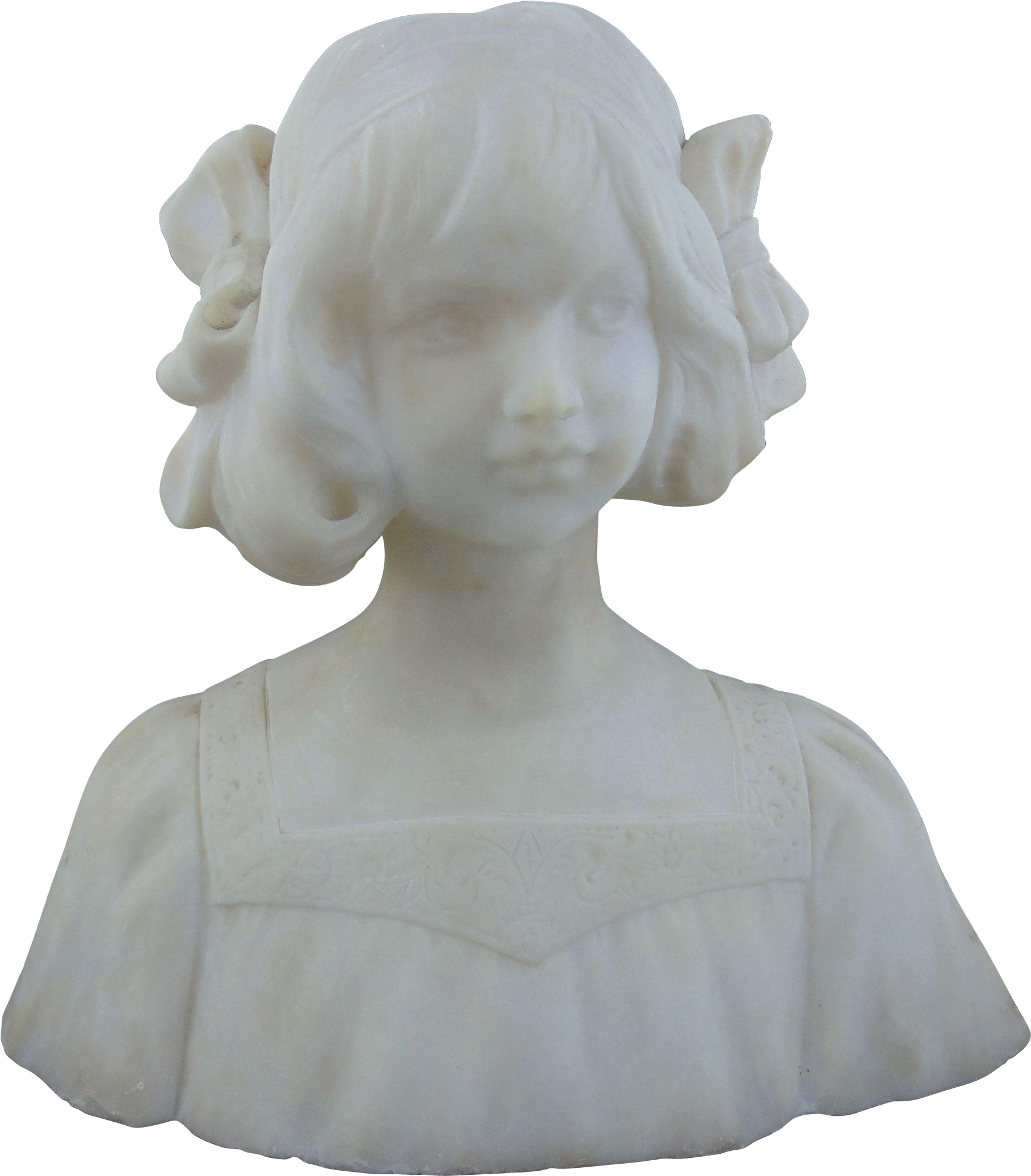 Hand Carved Marble Bust Of A Young Girl-19th C - Bust (2013x2013), Png Download