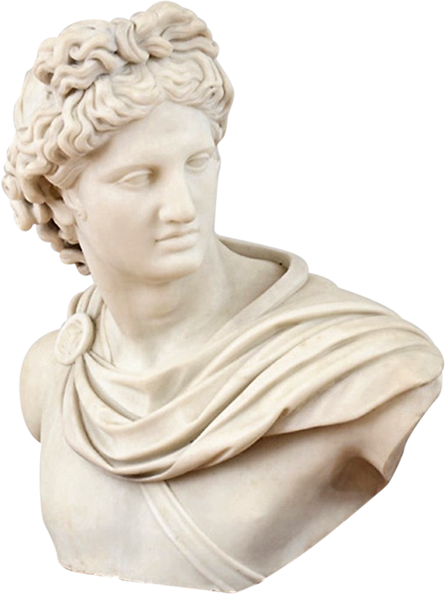 19th Century Italian Large Marble Bust Of Apollo - Marble (1200x1200), Png Download