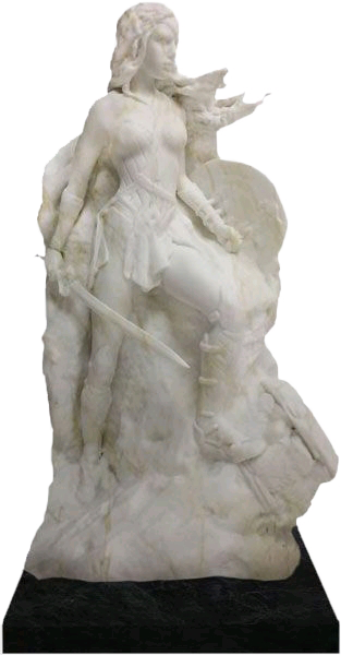 Wonder Woman - Marble Statue Wonder Woman (313x600), Png Download