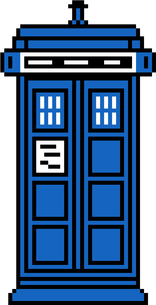 The Tardis - Pixel Art (742x1176), Png Download