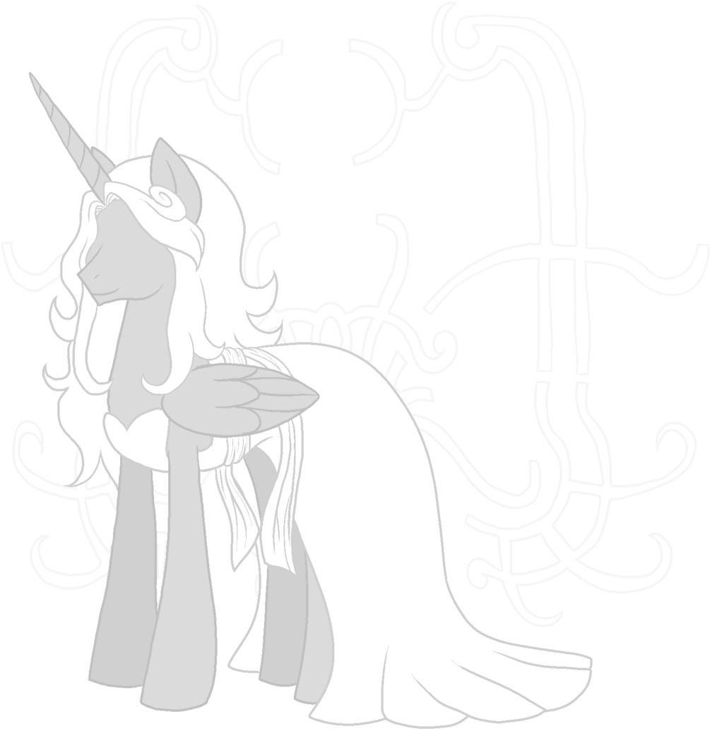 Ponyvadereloha, Grey Hair, Monochrome, Off, Ponified, - Sketch (1024x1047), Png Download