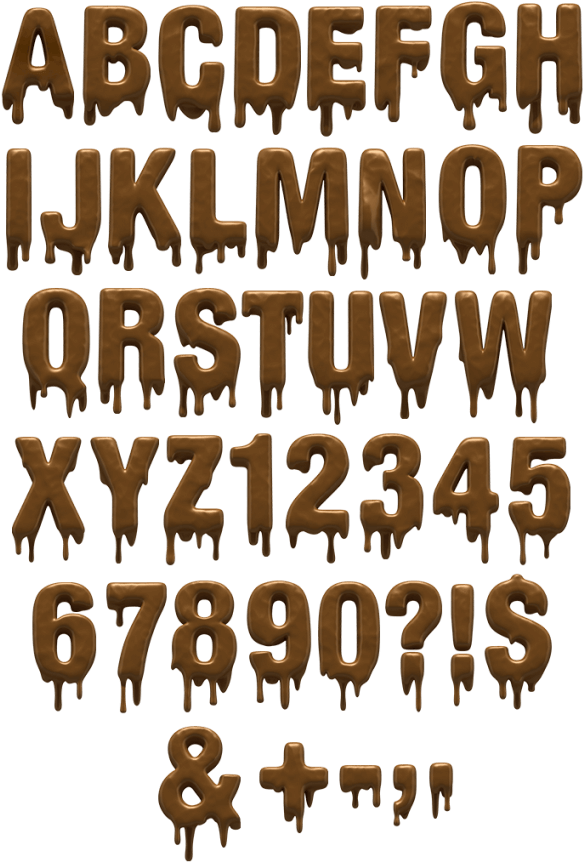 Choco Font - Dripping Font (595x876), Png Download