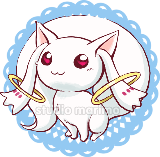 Puella Magi Madoka Magica By Studiomarimo On Deviantart - Kyubey // Puella Magi Madoka Magica // Acrylic Keychain (550x540), Png Download