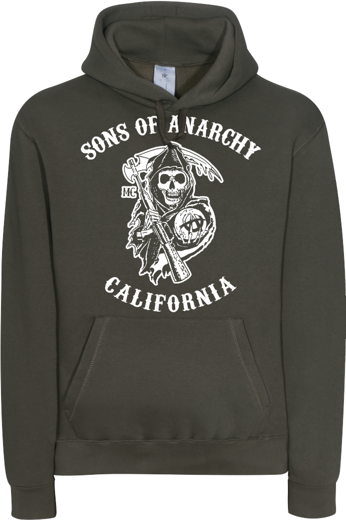 3dsupply Original Sons Of Anarchy Sweatshirt B&c Hooded (1044x1044), Png Download