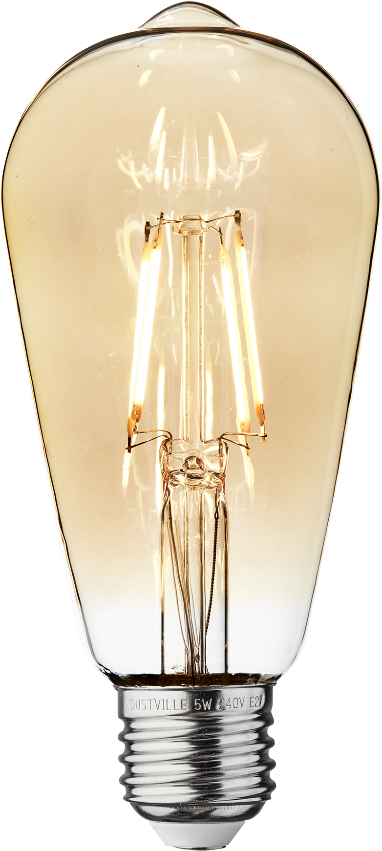 Vintage Led Edison Bulb Old Filament Lamp - Pear Straight Neck Lamp (2048x2048), Png Download