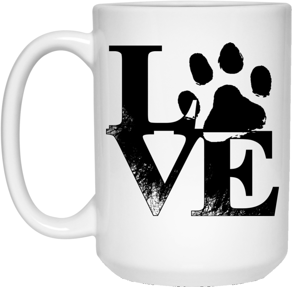 White Mug Paw Print Love - Paw Prints (1155x1155), Png Download