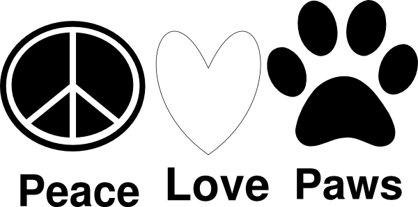 Original Png Clip Art File Peace Love And Paws Svg (600x298), Png Download