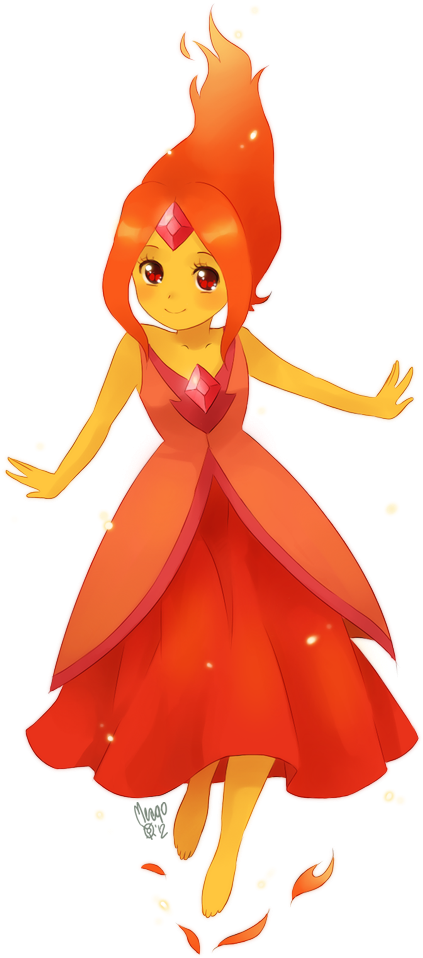 Flame Princess By Meago-d4q86tf - Hora De Aventura Princesa De Fogo (472x994), Png Download