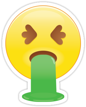 Emoji World "vomiting Emoji" Stickers By Thesocialbomber - Vomiting (375x360), Png Download