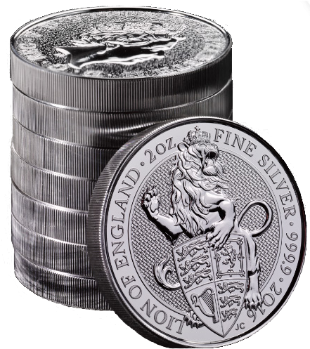 Queen's Beasts Lion 2oz Silver Coin - 2 Oz Queen's Beast Lion (600x600), Png Download