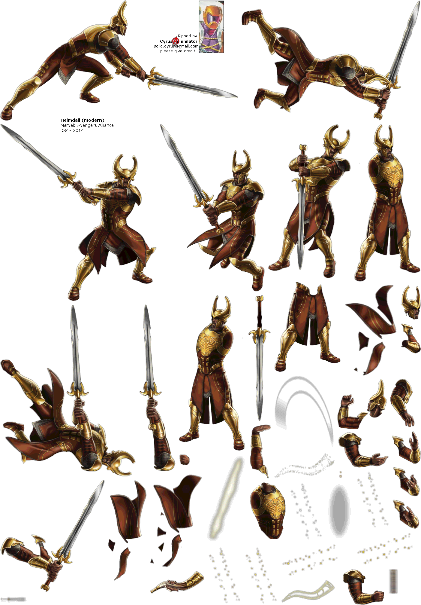 Click To View Full Size - Heimdall Sprites (1418x2028), Png Download