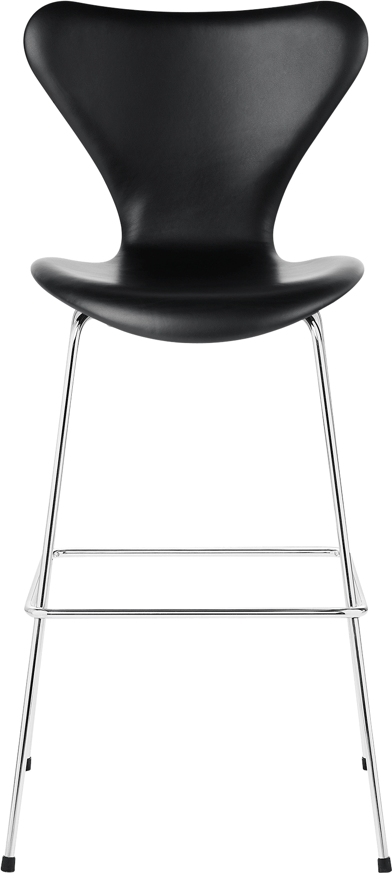3197 Series 7 Barstool Fully Upholstered Black Leather - Fritz Hansen 3197 (1600x1840), Png Download