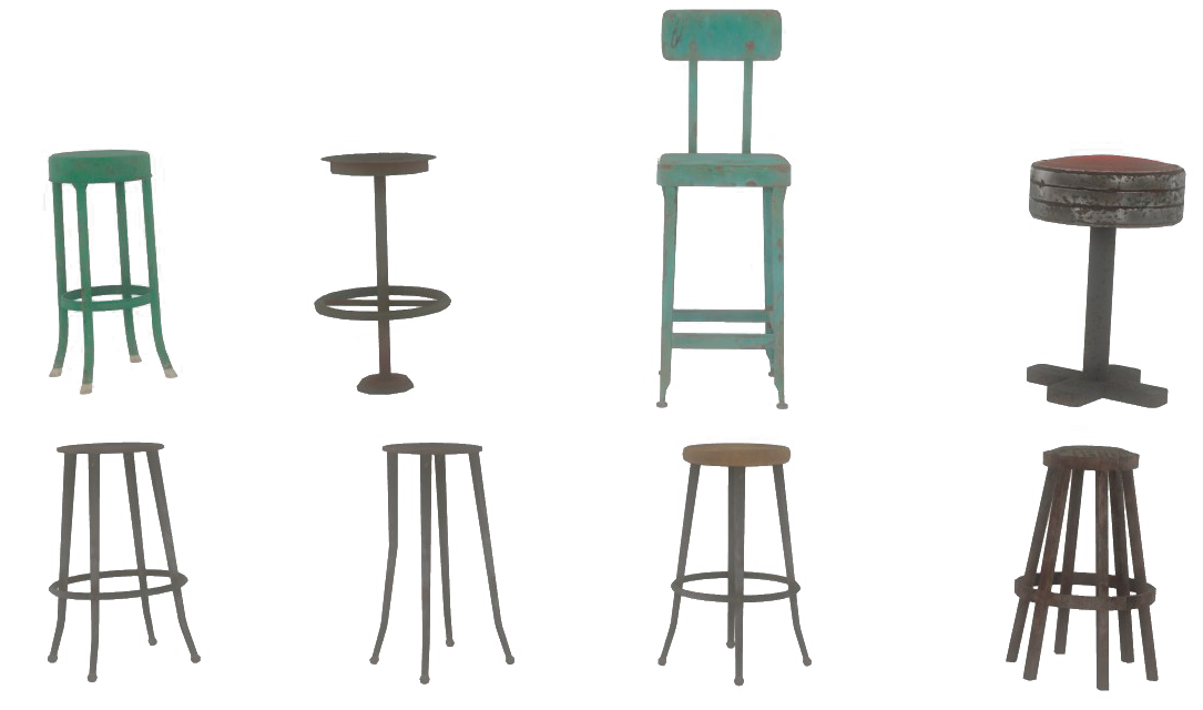 Fo4 Settlement Stools - Bar Stool (1116x654), Png Download