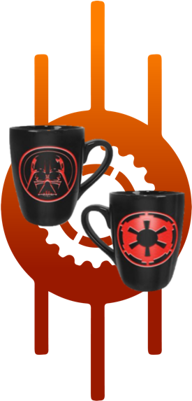 Star Wars Coffee Mug Darth Vadar Etched Logo (300x572), Png Download