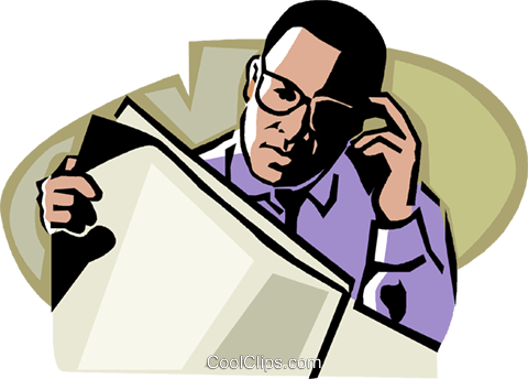 Man Reading A Newspaper - Black Man Reading Newspaper (480x344), Png Download
