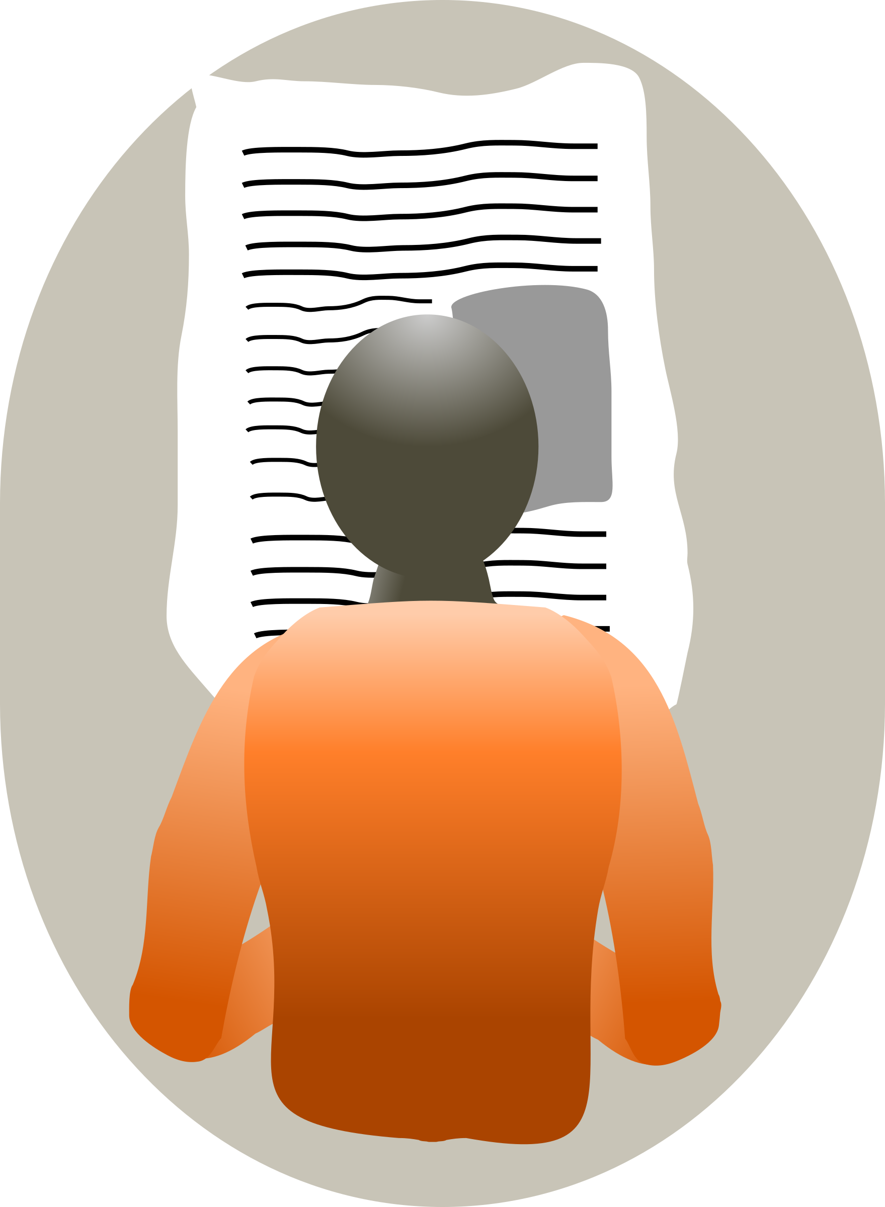 This Free Icons Png Design Of An Orange Person Reading (1759x2400), Png Download