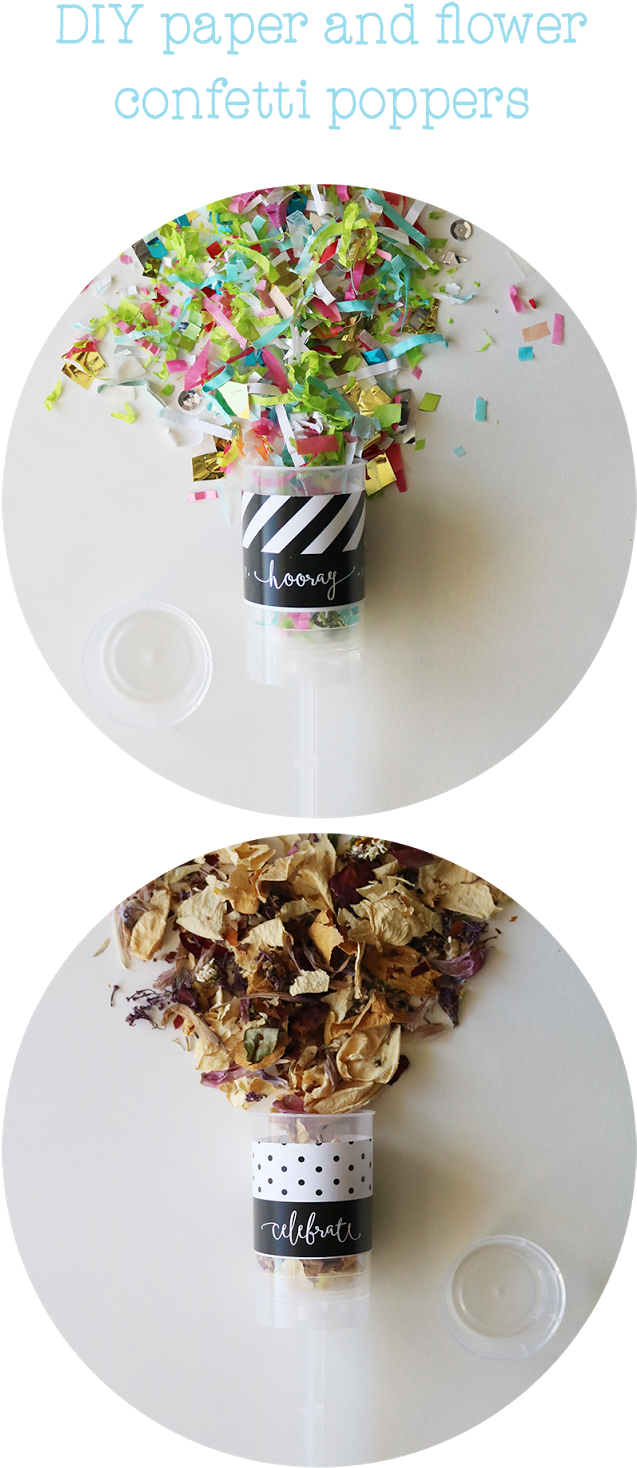Diy Paper And Flower Confetti Poppers - Confetti Party Poppers (719x1600), Png Download