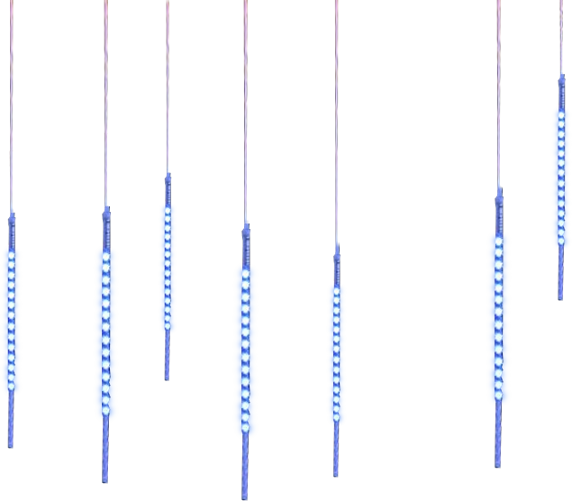 Blue Led Rain Lights (635x556), Png Download