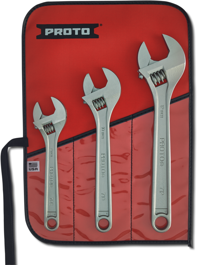 Proto 3 Pieces Adjustable Wrench Set (880x880), Png Download
