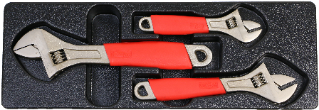 3pc Adjustable Wrench - Adjustable Spanner (449x367), Png Download