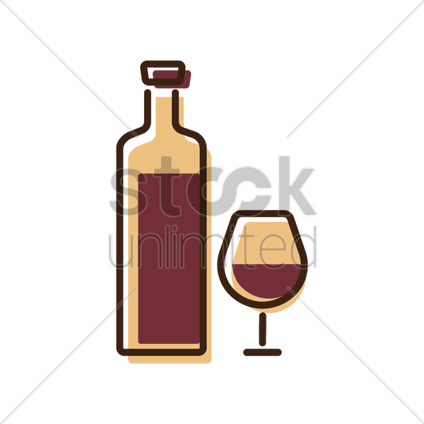 Glass Bottle Clipart Wine Glass Red Wine - Wine (600x600), Png Download