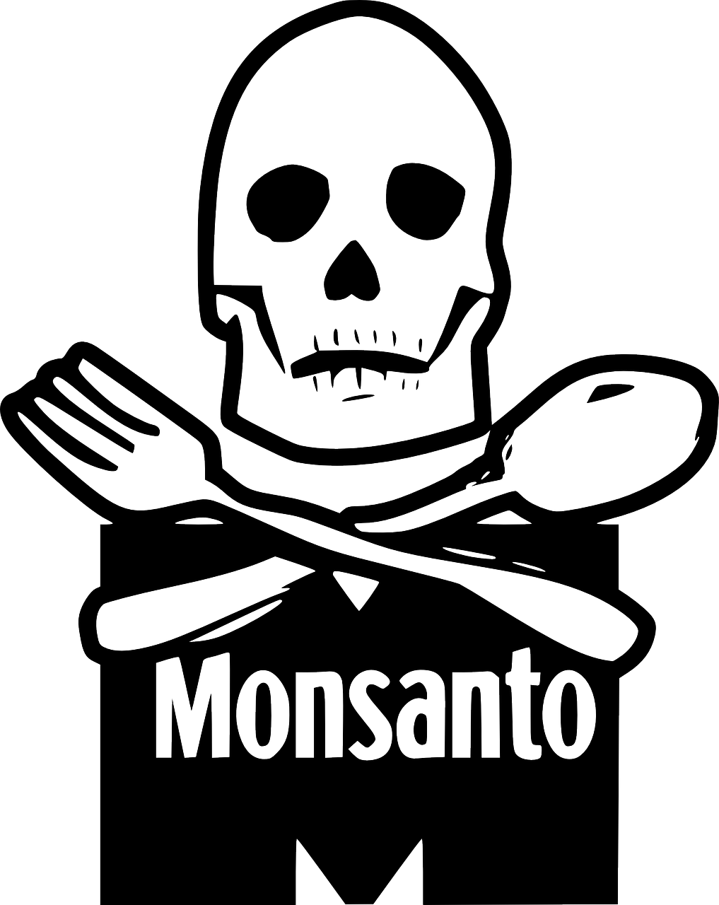 Original Png Clip Art File Skull And Spoon And Fork (474x597), Png Download