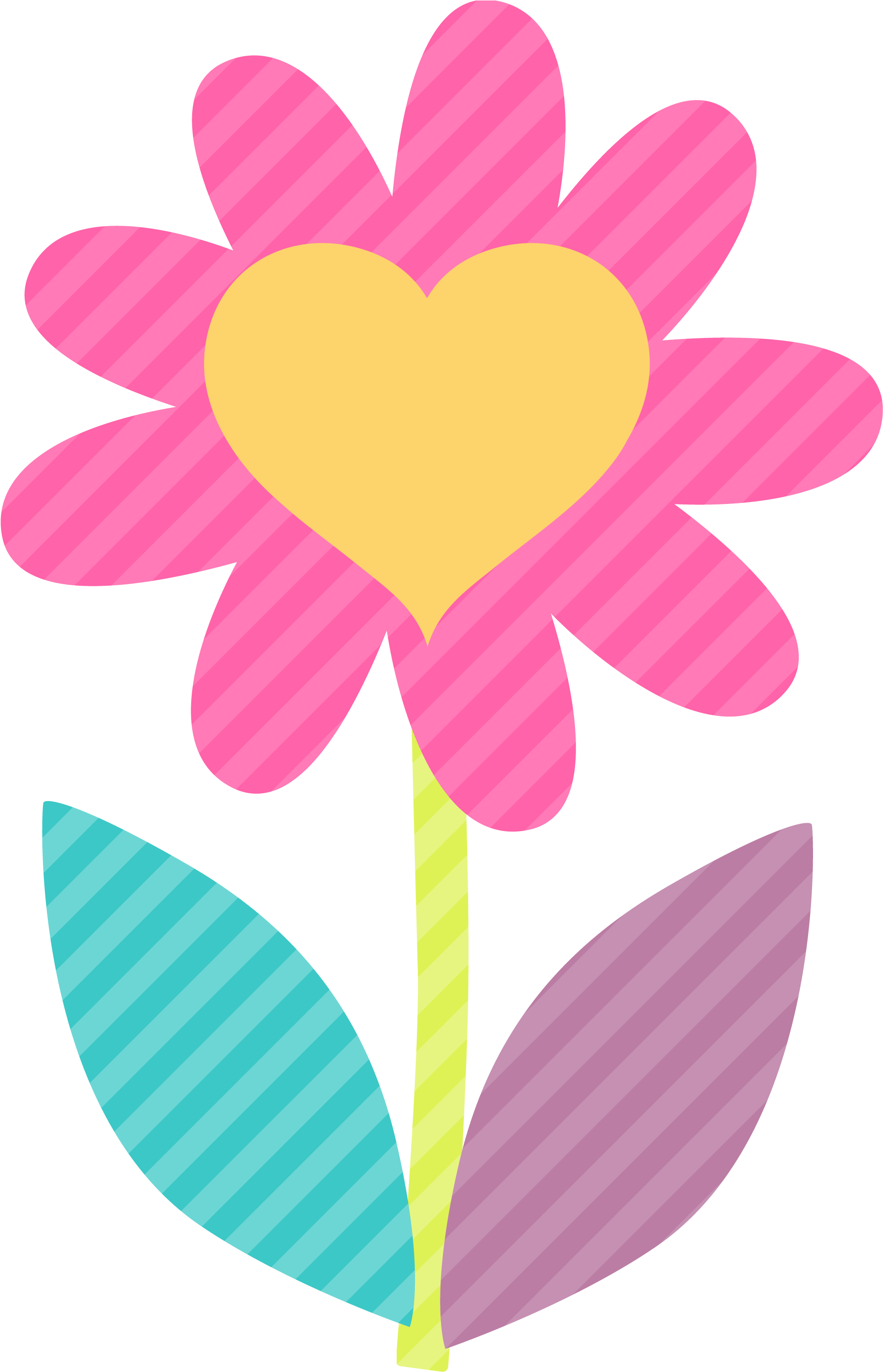 Easter Flowers Clip Art - Cute Flower Clipart Png (1802x2829), Png Download