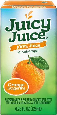 Juicy Juice 100 Percent Orange Tangerine Juice, - Juicy Juice Orange Tangerine Single Serve - 4.23 Fl. (650x499), Png Download