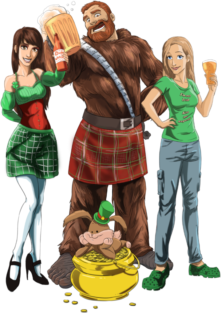 Alissa Bunny Wookiee Stuffed Toy St Patrick's Day - Aprovechado El (740x1039), Png Download