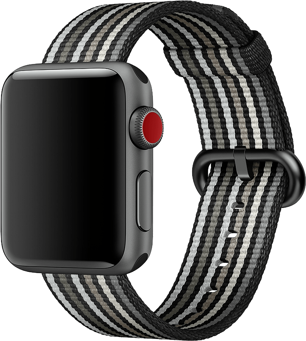 38mm Black Stripe Woven Nylon - Apple 38mm Woven Nylon Band Watch Strap (1200x1200), Png Download