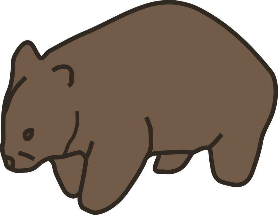 The Wombat Vertebrate Dingo Cartoon - Wombat Clip Art (968x750), Png Download