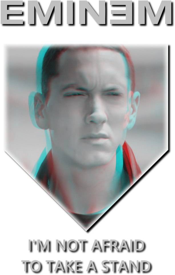 3d Anaglyph Eminem Fanart By Gogu1234 - Poster (676x1183), Png Download